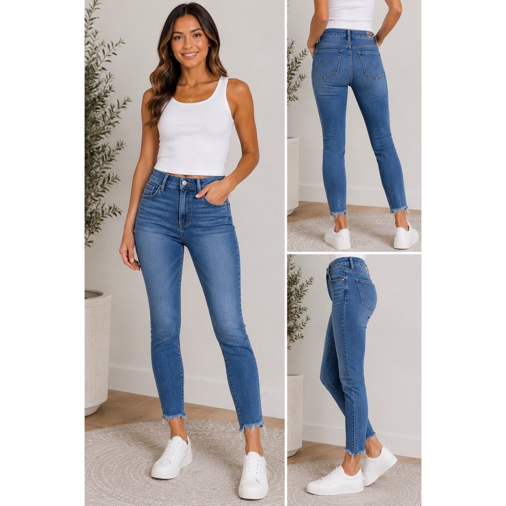 Mother Women's High Waisted Looker Ankle Fray Jeans 26 Lure Me In Skinny